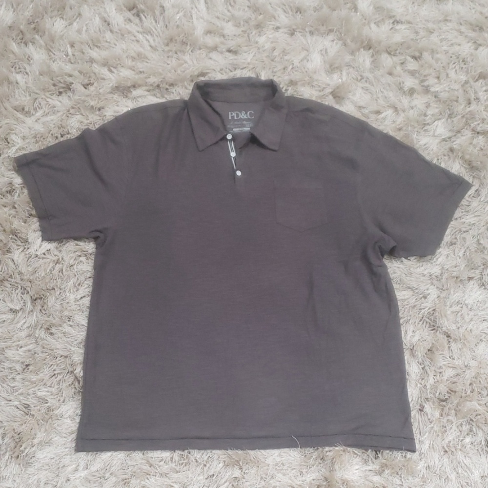 Mens soft cotton 3 button collared shirt